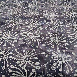 Batik Fabric Gray Cotton Fireworks Abstract 72x40.5 Sewing Crafts Hippie 2 Yards
